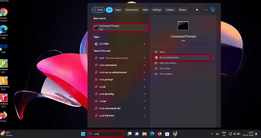 社区教程里在 Windows 打开命令提示符的截图